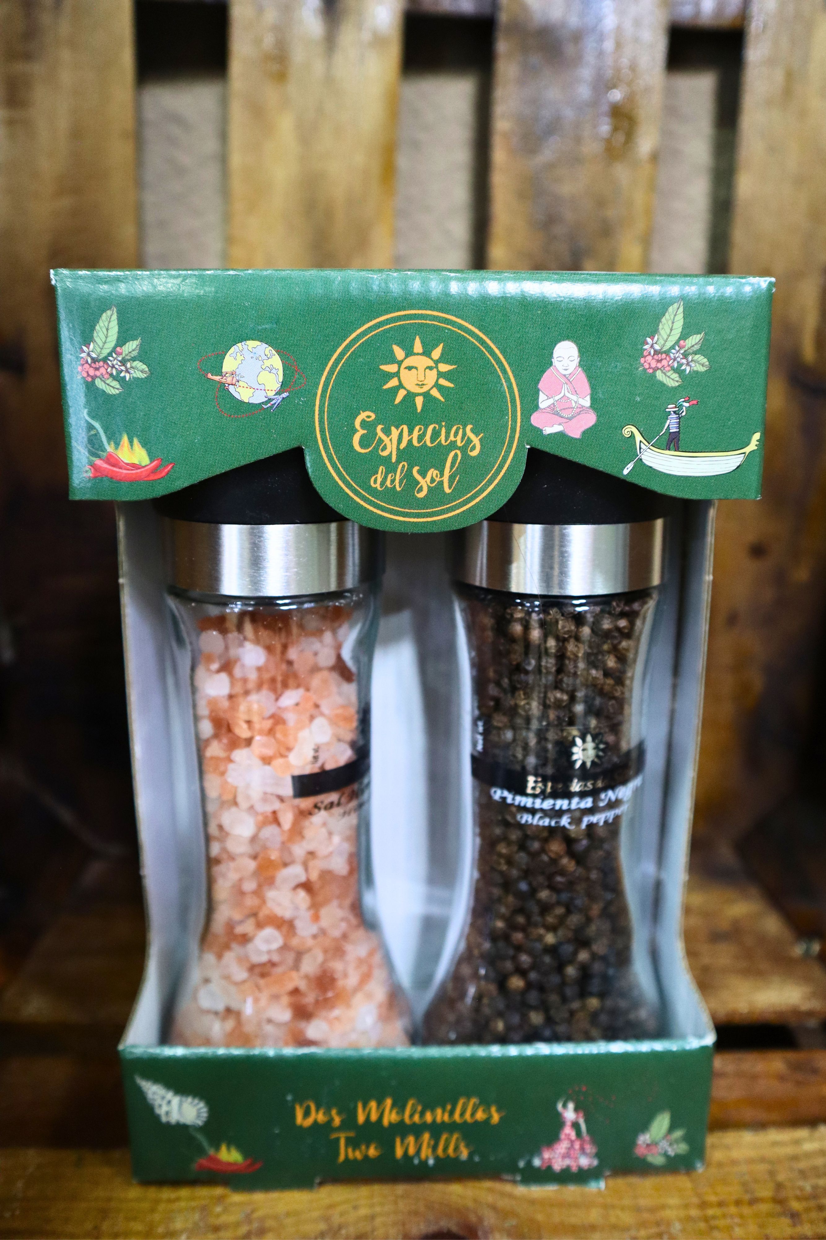 DOS MOLINILLOS (SAL HIMALAYA Y PIMIENTA NEGRA)